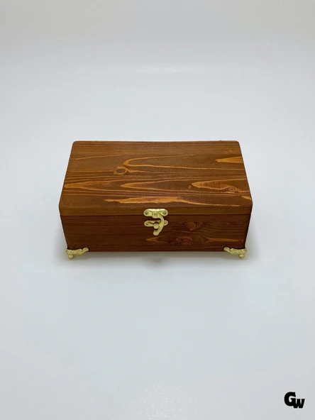 Doğal Ahşap Takı Kutusu Ahşap Saklama Kutusu(BEYAZ ÇAM)(CEVİZ)(BOY:20cm EN:12cm Yük:8cm) BOY:20cm EN:12cm YÜK:8cm - 4