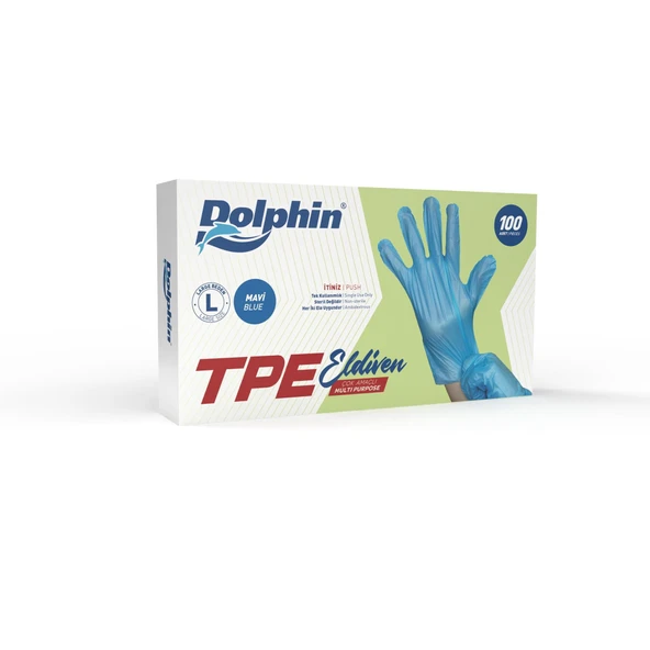 Kruvazör  Dolphin Mavi Tpe Eldiven L Beden 100 Adet