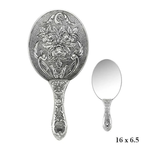 Süpertrend Gümüş 925 Ayar Gül Desenli El Aynası