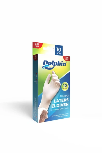 Kruvazör  Dolphin Beyaz Lateks Eldiven Pudralı M 10 Adet