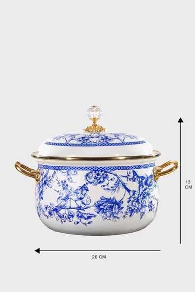 Miss Betty Blue Life Derin Tencere 20CM MİSS-8324-06 - 4