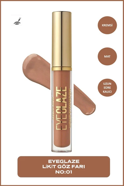 GOLDEN ROSE EYE GLAZE LİQUİD EYESHADOW NO: 01 WOODY - LİKİT GÖZ FARI - 1
