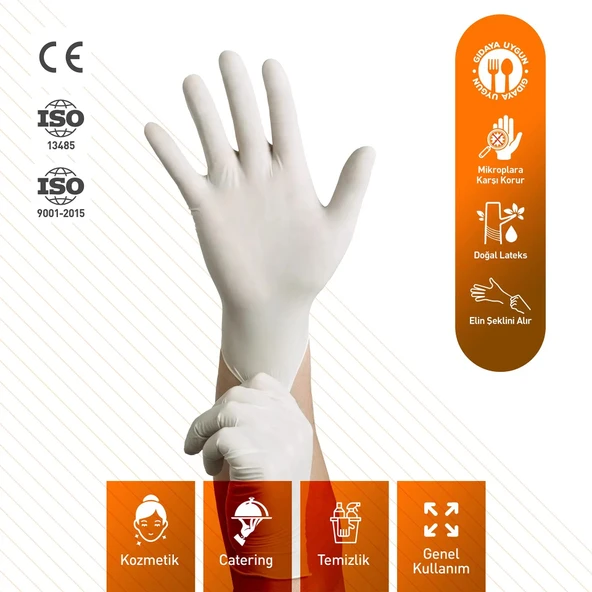 Kruvazör  Dolphin Pudrasız Lateks Muayene Eldiveni M Beden 100 Adet X 10 Paket - Mdr - 2