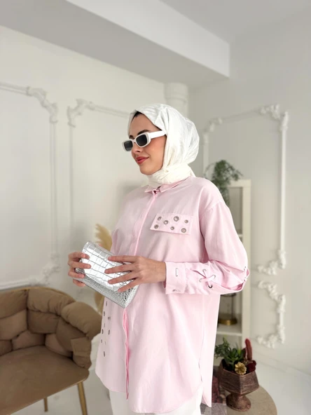 KUŞGÖZÜ DETAYLI GÖMLEK - 5