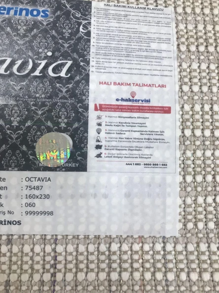 Merinos Halı Octavia 75487 060 Serisi Salon Oturma Yatak Odası Halısı - Resim 14