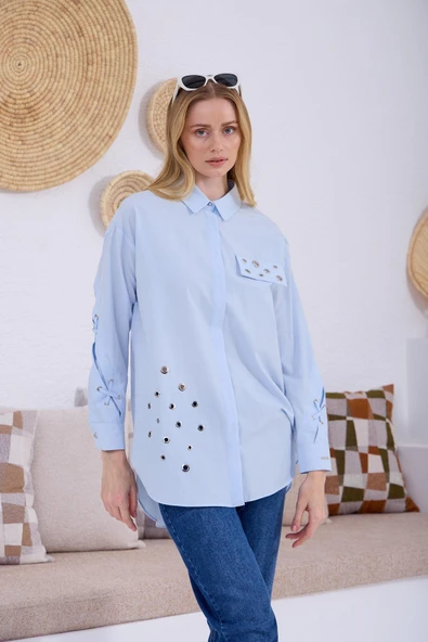 KUŞGÖZÜ DETAYLI GÖMLEK - 3