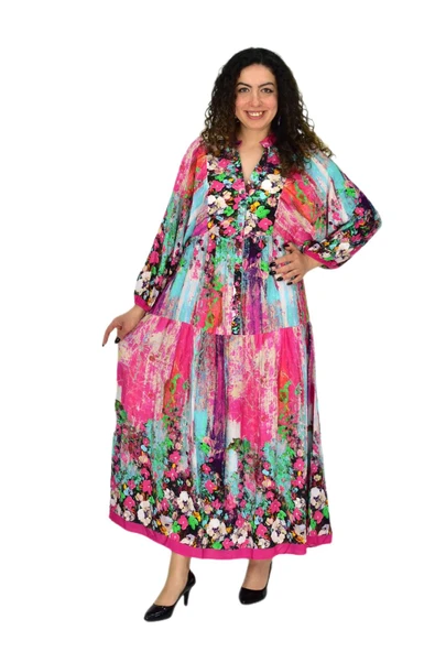 Kadın Kol Lastikli V Yaka Elbise BGL-ST04641 ürün görseli