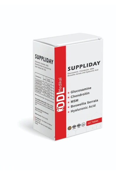 Suppliday 60 Tablet Glukozamin Kondroitin Msm Hyaluronik Asit Içeren Takviye Edici Gıda 8681925004810