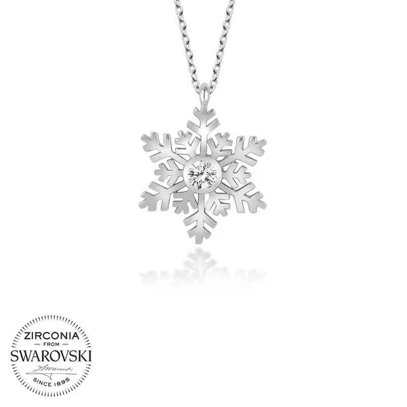 Süpertrend Swarovski Taşlı Gümüş Kartanesi Bayan Kolye