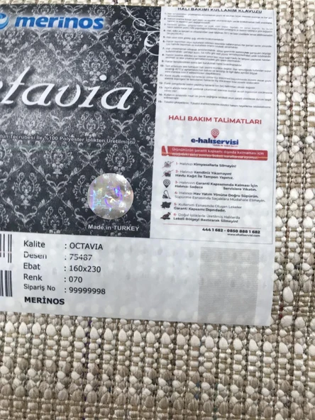 Merinos Halı Octavia 75487 070 Serisi Salon Oturma Yatak Odası Halısı - Resim 16
