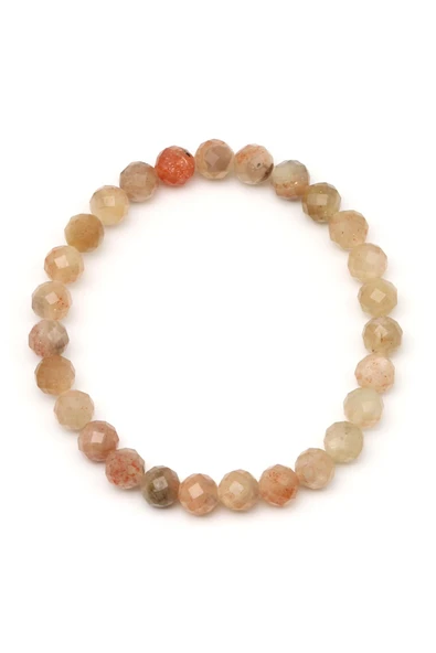 Güneş Taşı Doğal Taş Bileklik 7 mm Fasetli Küre Kesim - Resim 2