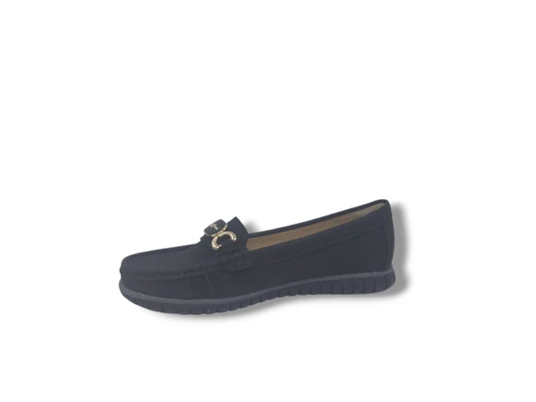 Zerhan 330 Kadın Siyah Tokalı Babet Ayakkabı - Resim 3