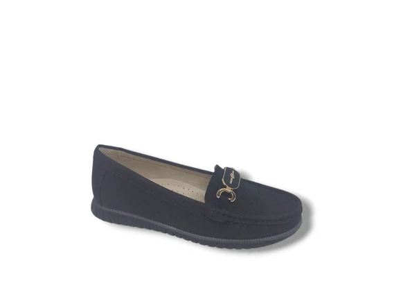 Zerhan 330 Kadın Siyah Tokalı Babet Ayakkabı - Resim 4