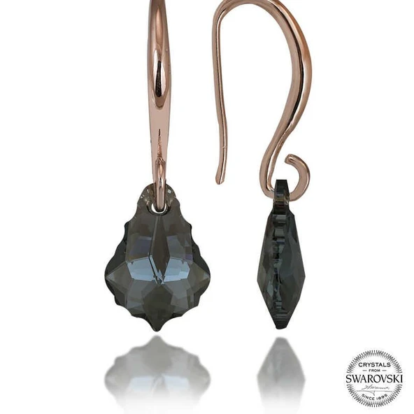 Süpertrend Swarovski Crystal Taşlı Gümüş Yeşil Taşlı Damla Sallantılı Kadın Küpe