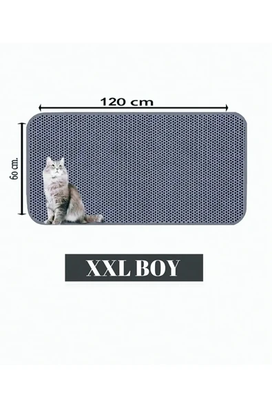 Xxl Büyük Boy Elekli Tuvalet Önü Paspası Kedi Kumu Paspası 120x60 Cm