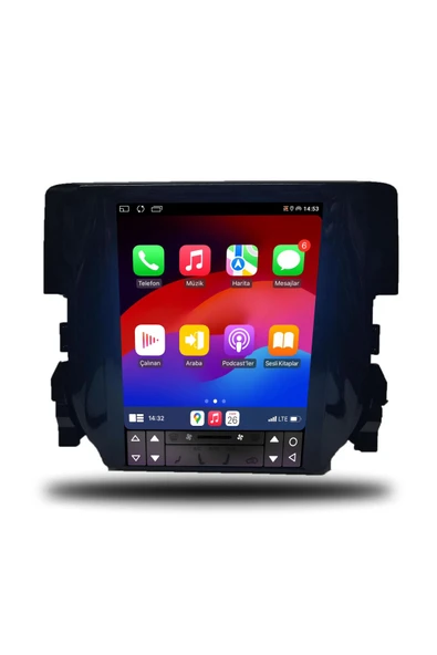 OSKODI Honda Civic FC5 Tesla 2016-2020 Uyumlu Android Multimedya + CarPlay + 4GB RAM + 64GB Hafıza - 3