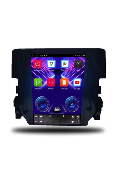 OSKODI Honda Civic FC5 Tesla 2016-2020 Uyumlu Android Multimedya + CarPlay + 4GB RAM + 64GB Hafıza - 2