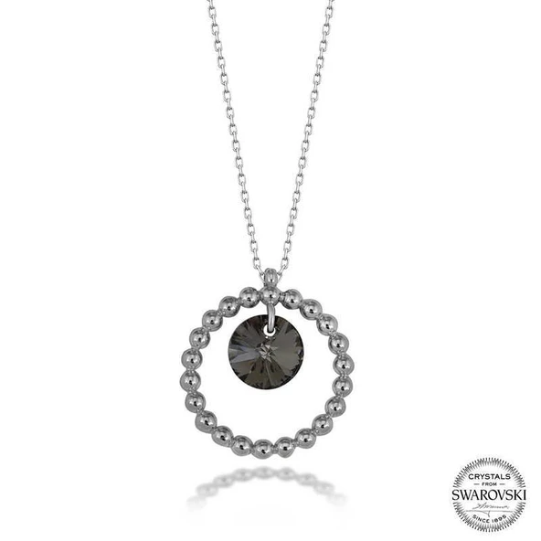 Süpertrend Swarovski Crystal Taşlı Halka Gümüş Kadın Kolye