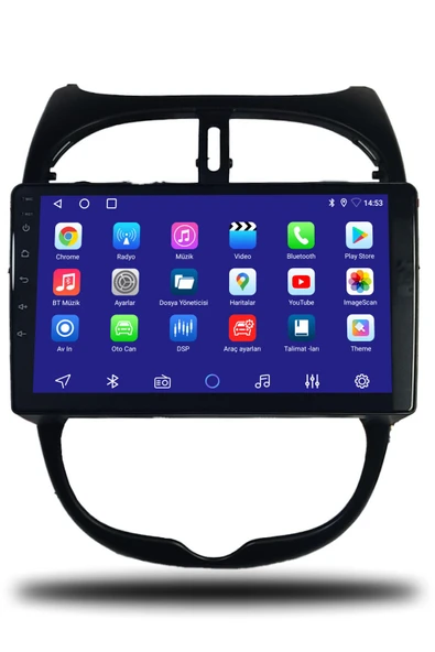 OSKODI Peugeot 206 1999-2011 Uyumlu Android Multimedya + CarPlay + 4GB RAM + 64GB Hafıza - Resim 2