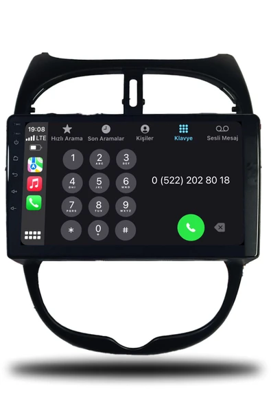 OSKODI Peugeot 206 1999-2011 Uyumlu Android Multimedya + CarPlay + 4GB RAM + 64GB Hafıza - Resim 4