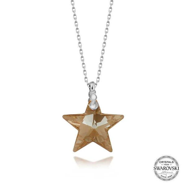 Süpertrend Swarovski Crystal Taşlı Yıldız Gümüş Kadın Kolye