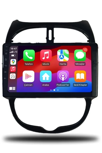 OSKODI Peugeot 206 1999-2011 Uyumlu Android Multimedya + CarPlay + 4GB RAM + 64GB Hafıza - Resim 3