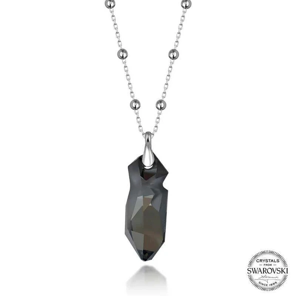 Süpertrend Swarovski Crystal Taşlı Top Zincir Gümüş Kadın Kolye