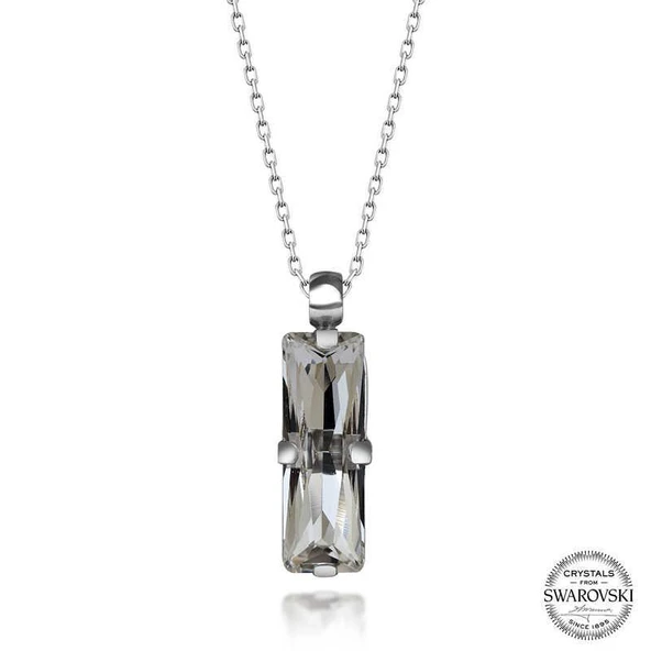 Süpertrend Swarovski Crystal Taşlı Baget Gümüş Kadın Kolye