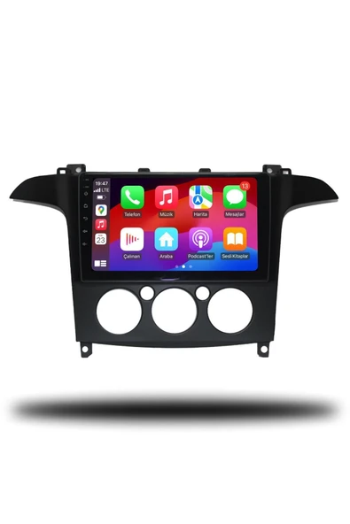 OSKODI Ford S-Max 2006-2014 Uyumlu Android Multimedya + CarPlay + Manuel Klima 4GB RAM + 64GB Hafıza - Resim 3