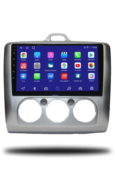 OSKODI Ford Focus 2 2007-2011  Manuel Klima Uyumlu Android Multimedya + CarPlay + 4GB RAM + 64GB Hafıza - Resim 2