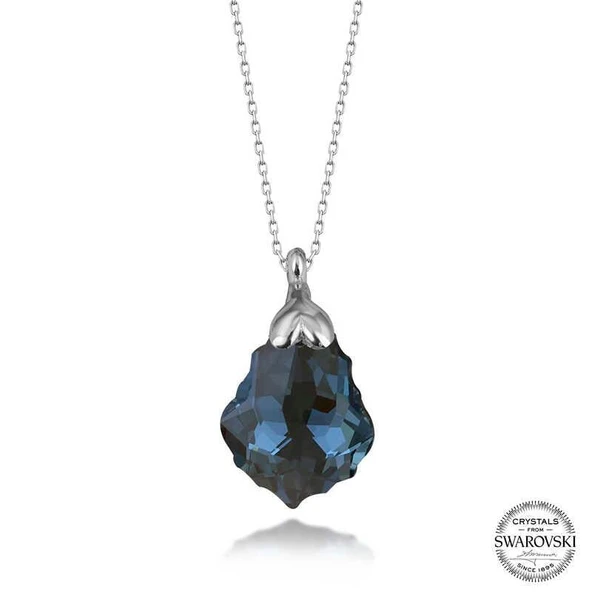 Süpertrend Swarovski Crystal Taşlı Gümüş Kadın Kolye