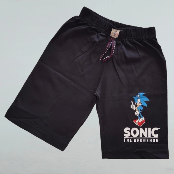 Sonic Desenli Turuncu Renk Şortlu Takım - 3