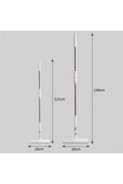 Yedek Bezli Cam Silme Aparatı Bükülebilir Teleskopik Camsil - 3