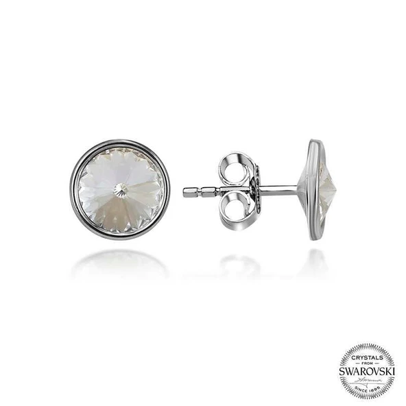 Kruvazör Swarovski Crystal Taşlı Gümüş Çivili Kadın Küpe