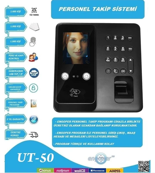 UT- 50S YÜZ TANIMA PERSONEL TAKİP SİSTEMİ