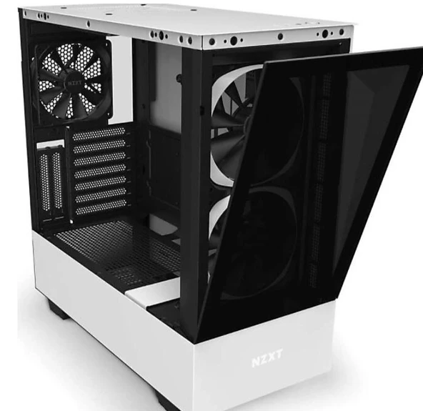 NZXT H510 Elite CA-H510E-W1 RGB Fanlı Beyaz ATX Oyuncu Kasası - 4