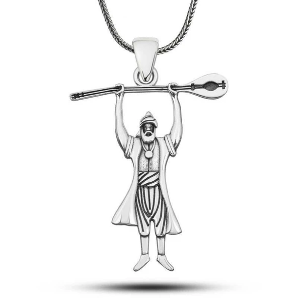 Kruvazör Gümüş Pir Sultan Abdal Erkek Kolye