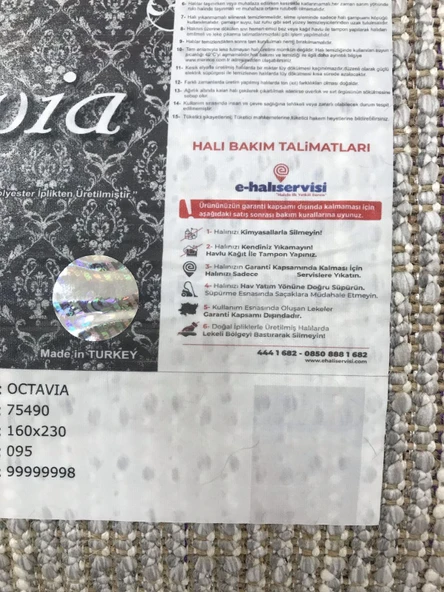 Merinos Halı Octavia 75490 095 Serisi Salon Oturma Yatak Odası Halısı - 8