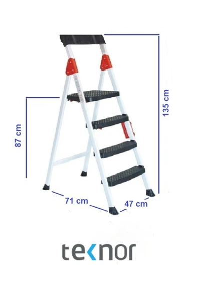 Teknor Extreme Plastik Basamaklı 3+1 Metal Merdiven - 2
