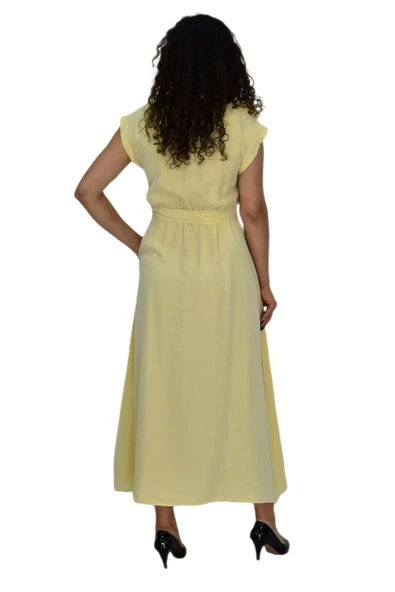 Kadın Beli Kemerli Elbise BGL-ST04639 - Resim 11