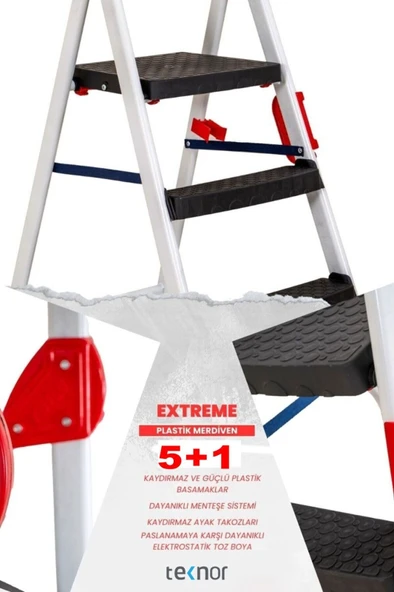 Teknor Extreme Plastik Basamaklı 5+1 Metal Merdiven - 5