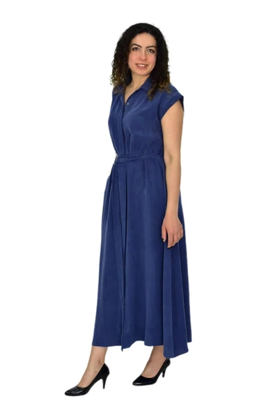 Kadın Beli Kemerli Elbise BGL-ST04639 - Resim 4