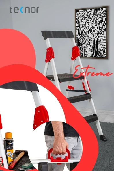 Teknor Extreme Plastik Basamaklı 2+1 Metal Merdiven - 6