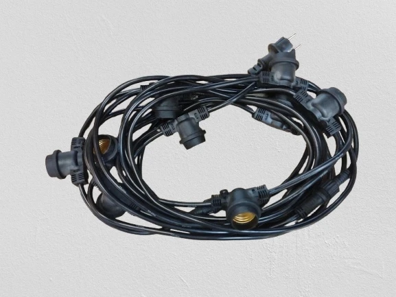 HOROZ CARNAVAL-F10 10mt 2x0.95 Kablolu 10 Adet E-27 Duylu Dış Mekan Sarmaşık 10lu 10 Metrelik Fişli Eklenebilir Set - 4