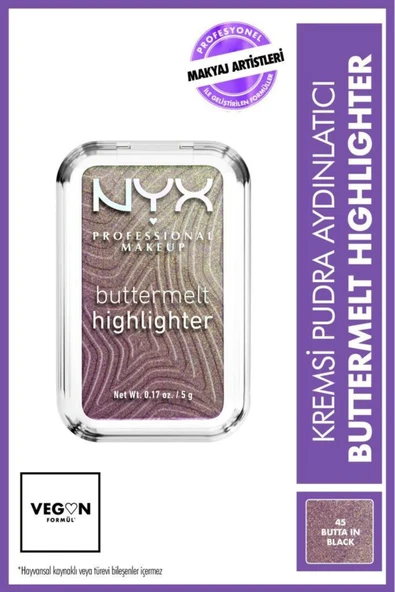 Buttermelt Highlighter Kremsi Pudra Aydınlatıcı - 45 Butta In Black
