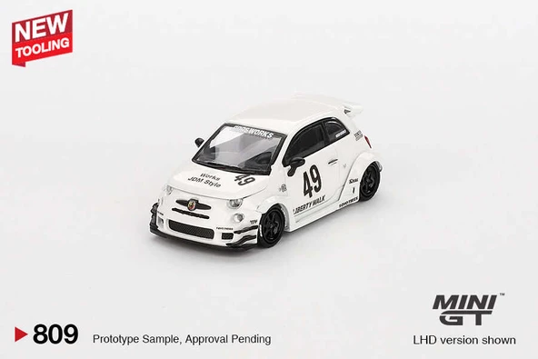 Mini GT 1/64 809 LB-WORKS x Abas Works ABARTH 595 Gara White - 2