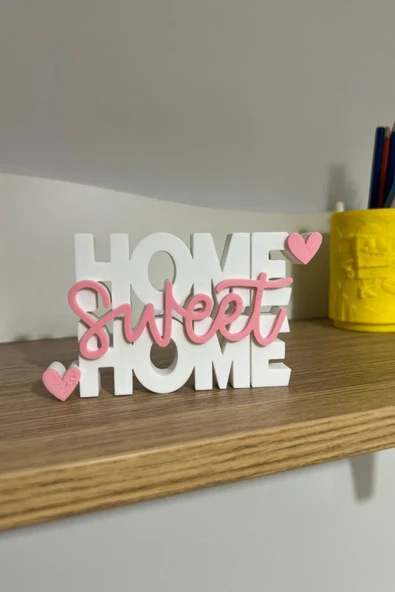 Dekoratif "Home Sweet Home" Biblo | Şık Masa & Raf Süsü | Ev Ruhunu Yansıtan Küçük Detaylar - 2