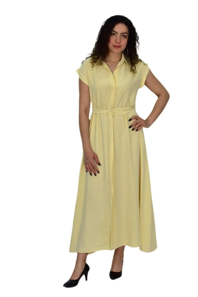 Kadın Beli Kemerli Elbise BGL-ST04639 - Resim 2