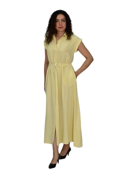 Kadın Beli Kemerli Elbise BGL-ST04639 - Resim 5