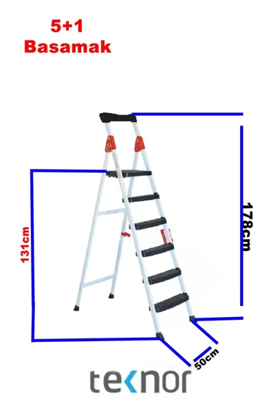 Teknor Extreme Plastik Basamaklı 5+1 Metal Merdiven - 2